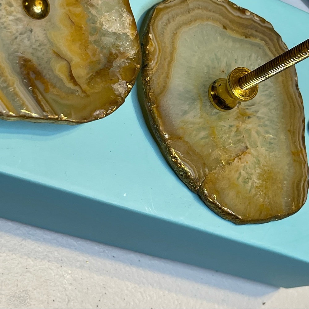 CYNTHIA ROWLEY: Rough Agate Drawer Pull Handles • NEW In Box • Natural Polish - Picture 4 of 10